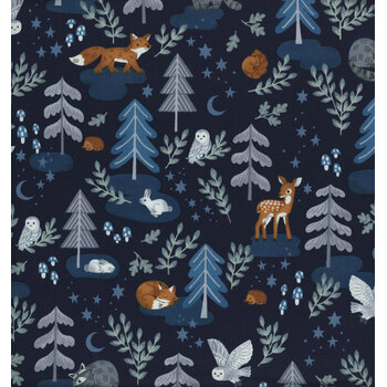 Twilight Creatures C15360-INDIGO Navy by Natalia Juan Abello for Riley Blake Designs