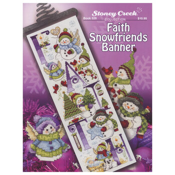 Faith Snowfriends Banner Cross Stitch Pattern, Image