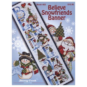 Believe Snowfriends Banner Cross Stitch Pattern, Image