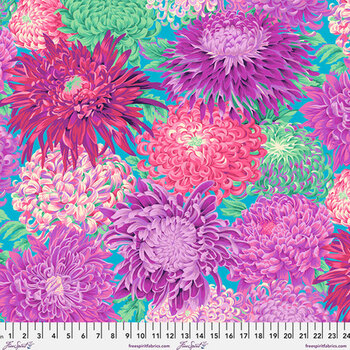 Kaffe Fassett Collective Classics Plus PWPJ041.MAGENTA Japanese Chrysanthemum  - Magenta by FreeSpirit Fabrics, Image