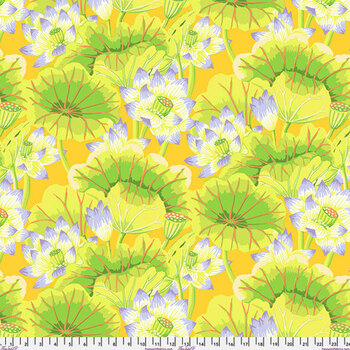 Kaffe Fassett Collective Classics Plus GP93.YELL Lake Blossoms - Yellow by FreeSpirit Fabrics, Image