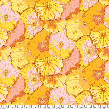 Kaffe Fassett Collective Classics Plus GP29.YELLO Lotus Leaf - Yellow by FreeSpirit Fabrics, Image