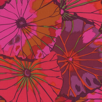 Kaffe Fassett Collective Classics Plus GP29.WINE Lotus Leaf - Wine by FreeSpirit Fabrics, Image