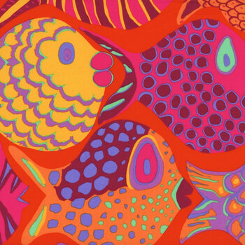 Kaffe Fassett Collective Classics Plus PWBM051.TOMAT Shoal - Tomato by FreeSpirit Fabrics, Image