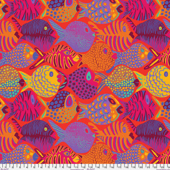 Kaffe Fassett Collective Classics Plus PWBM051.TOMAT Shoal - Tomato by FreeSpirit Fabrics, Image