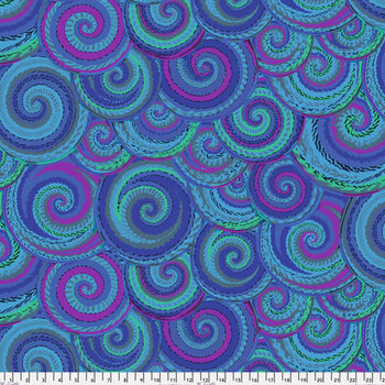 Kaffe Fassett Collective Classics Plus PWPJ066.COBAL Curly Baskets - Cobalt by FreeSpirit Fabrics, Image