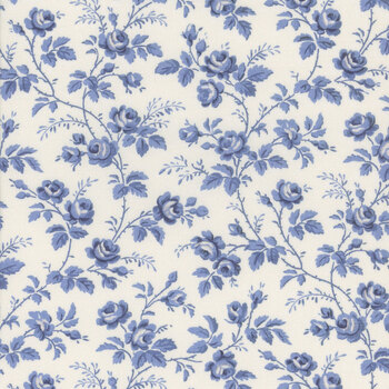 Jasper Blue 54369-1 Ivory by Whistler Studios for Windham Fabrics, Image