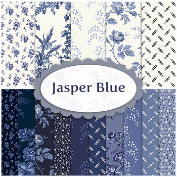 Jasper Blue  15 FQ Set by Whistler Studio for Windham Fabrics, Image