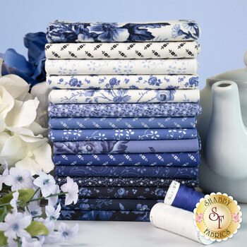 Jasper Blue  15 FQ Set by Whistler Studios for Windham Fabrics, Image