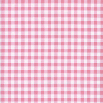 Essentials Gingham 39162-131 White / Bubble Gum Pink by Wilmington Prints, Image