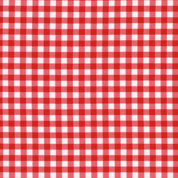 Essentials Gingham 39162-133 White / Red by Wilmington Prints, Image