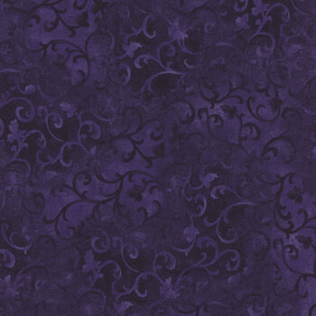 Essentials Scroll 89025-699 Dark Eggplant from Wilmington Prints, Image