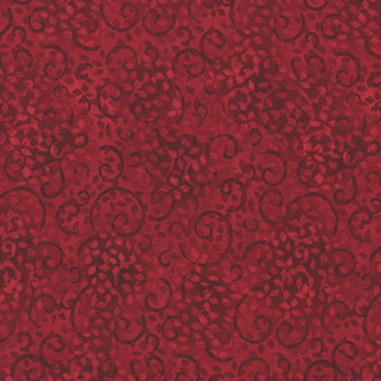 Essentials Leafy Scroll 26035-333 Ruby Slippers by Wilmington Prints, Image