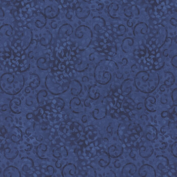 Essentials Leafy Scroll 26035-446 Royal Navy by Wilmington Prints, Image