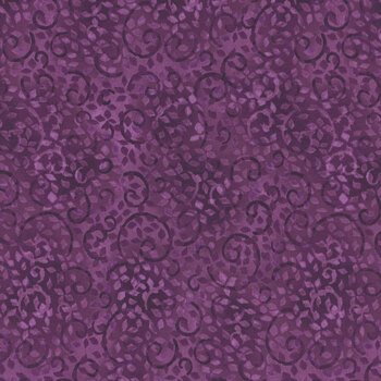 Essentials Leafy Scroll 26035-663 Dark Purple by Wilmington Prints, Image