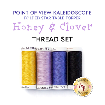  Point of View Kaleidoscope Folded Star Table Topper - Honey & Clover - 4pc Thread Set