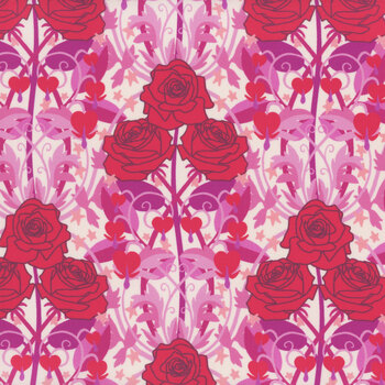 Heart Nouveau A-1310-LR Rosy by Eye Candy Quilts for Andover Fabrics