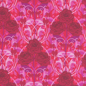 Heart Nouveau A-1310-R Red by Eye Candy Quilts for Andover Fabrics