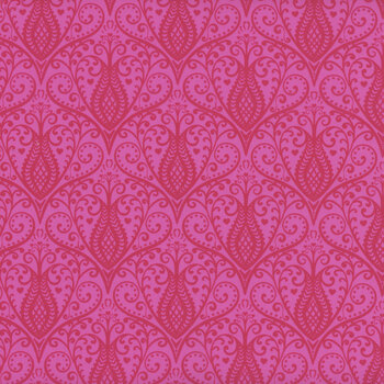 Heart Nouveau A-1314-E Magenta by Eye Candy Quilts for Andover Fabrics, Image