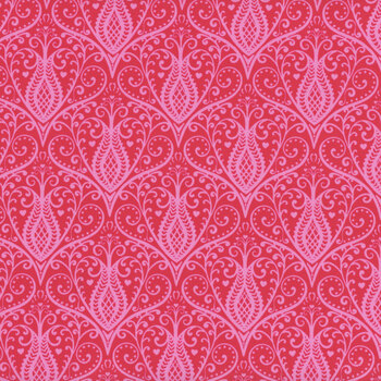 Heart Nouveau A-1314-LR Red by Eye Candy Quilts for Andover Fabrics, Image