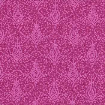 Heart Nouveau A-1314-P Grape by Eye Candy Quilts for Andover Fabrics, Image