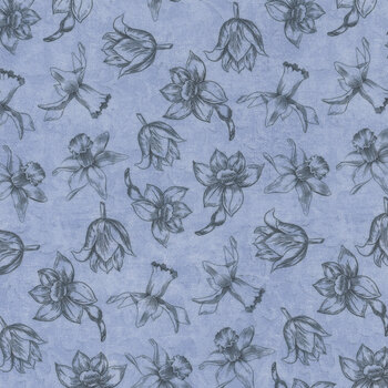 Secret Garden 3814-11 Blue by Lisabelle Art Studio for Blank Quilting Corporation, Image