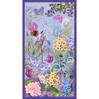 Secret Garden 3819P-56 Panel Hyacinth by Lisabelle Art Studio for Blank Quilting Corporation, Image