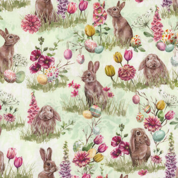 Easter Wishes 3789-60 Lt. Green by Silas M. Studio for Blank Quilting Corporation, Image