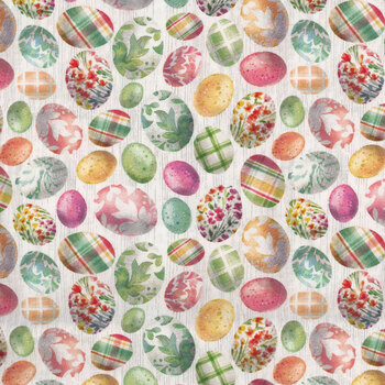 Easter Wishes 3790-01 White by Silas M. Studio for Blank Quilting Corporation, Image