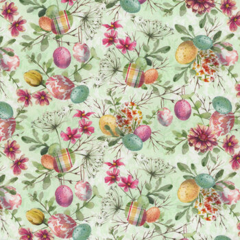 Easter Wishes 3797-60 Lt. Green by Silas M. Studio for Blank Quilting Corporation, Image