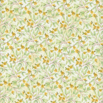 Bunnies & Blooms BUNN-5662-GY Yellow by Leslie Trimbach for P&B Textiles, Image