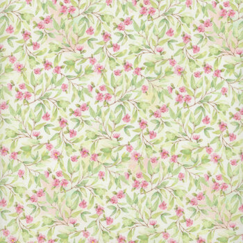 Bunnies & Blooms BUNN-5662-GP Pink by Leslie Trimbach for P&B Textiles, Image