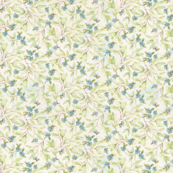 Bunnies & Blooms BUNN-5662-GB Blue by Leslie Trimbach for P&B Textiles REM #2, Image