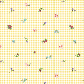 Bunnies & Blooms BUNN-5661-Y Yellow by Leslie Trimbach for P&B Textiles