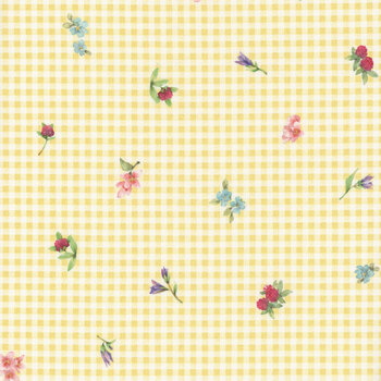 Bunnies & Blooms BUNN-5661-Y Yellow by Leslie Trimbach for P&B Textiles, Image