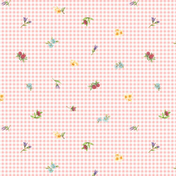 Bunnies & Blooms BUNN-5661-P Pink by Leslie Trimbach for P&B Textiles