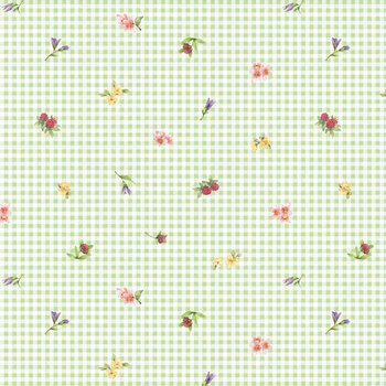 Bunnies & Blooms BUNN-5661-G Green by Leslie Trimbach for P&B Textiles