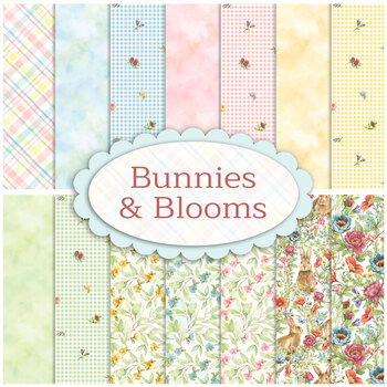 Bunnies & Blooms  14 FQ Set by Leslie Trimbach for P&B Textiles