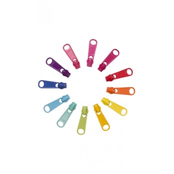 Zipper Pull Set - Brights - Size #4.5 Pulls - 12ct, Image