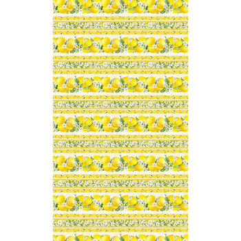 Lemon Bouquet FRUIT-CD2451 Lemon Border Stripe by Timeless Treasures Fabrics, Image