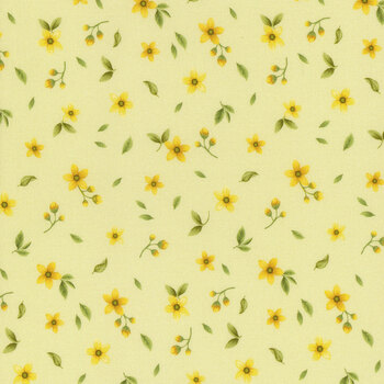 Lemon Bouquet FLEUR-CD2459 Leaf by Timeless Treasures Fabrics, Image