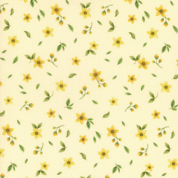 Lemon Bouquet FLEUR-CD2459 Butter by Timeless Treasures Fabrics, Image