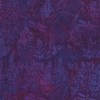 Floral Fun 112407430 Purple Jelly by Kathy Engle for Island Batik, Image