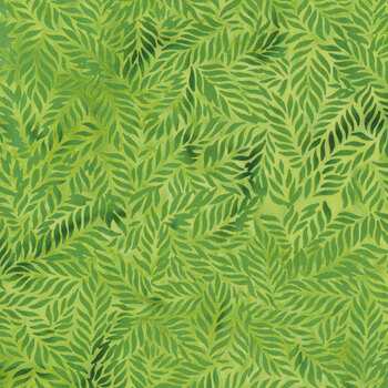 Floral Fun 112411630 Green Lemongrass by Kathy Engle for Island Batik, Image