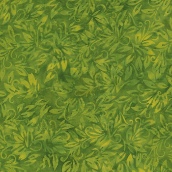 Floral Fun 112429645 Green Ivy by Kathy Engle for Island Batik, Image