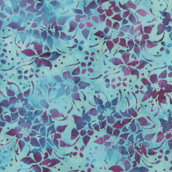 Floral Fun 112406517 Blue Mystic by Kathy Engle for Island Batik, Image