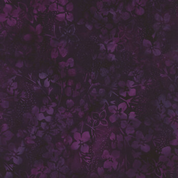 Floral Fun 112405490 Purple Blackberry by Kathy Engle for Island Batik, Image