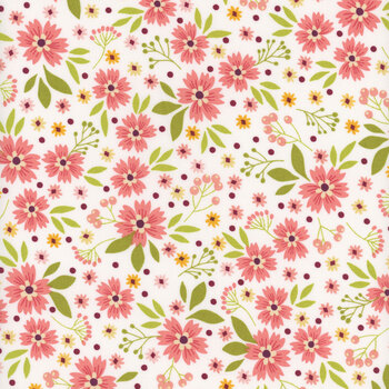 Among the Wildflowers 17101-02 Coral by Shelley Cavanna for Benartex, Image