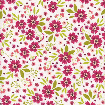 Among the Wildflowers 17101-26 Berry by Shelley Cavanna for Benartex