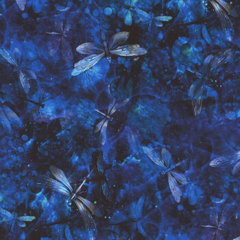 Dragonfly Illusion NATURE-CD3207 NIGHT by Timeless Treasures Fabrics, Image